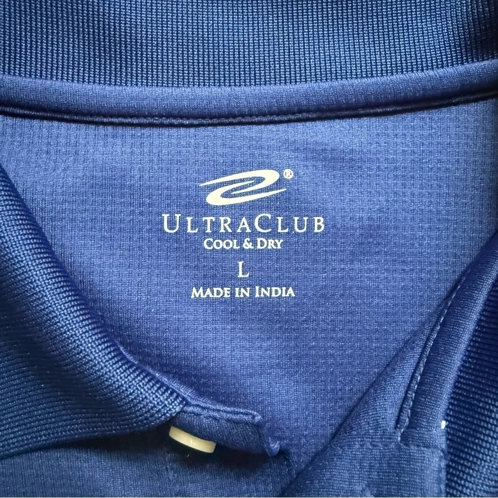 Men's Bright Blue Polo Shirt Size Large - Picture 4 of 9